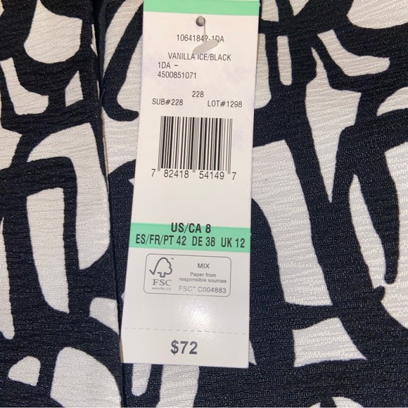 Evan Picone black label white and black open front jacket new size 8 - Picture 5 of 11